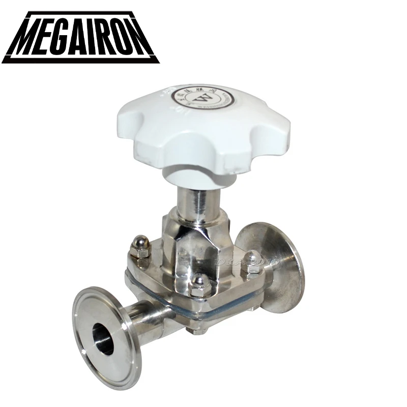 Megaron 3/4 &quotDN20 мембранный клапан из нержавеющей стали SS316 санитарно фитинг зажим