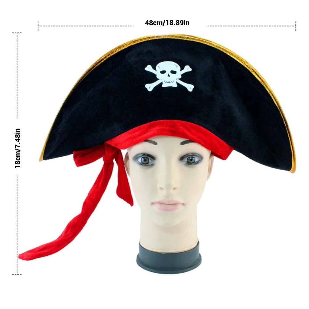 4 шт. пиратская шляпа Классический Скелет Печать пиратский колпачок задержка костюм Кепка для Хэллоуина Маскарад вечерние шляпа-колпак