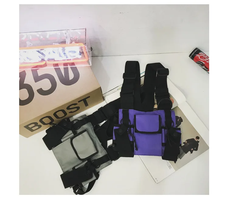 Черная тактическая сумка мужская нейлоновая нагрудная сумка Хип-Хоп Уличная функциональная нагрудная сумка для мальчика Kanye West жилет военная поясная сумка