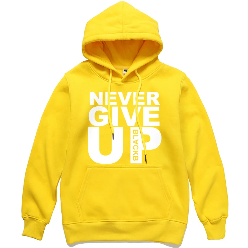 Мужская толстовка с надписью NEVER GIVE UP стиль Индивидуальный костюм Мужская теплая Толстовка Повседневная Уличная одежда костюм хипстера для мужчин - Цвет: yellow 5