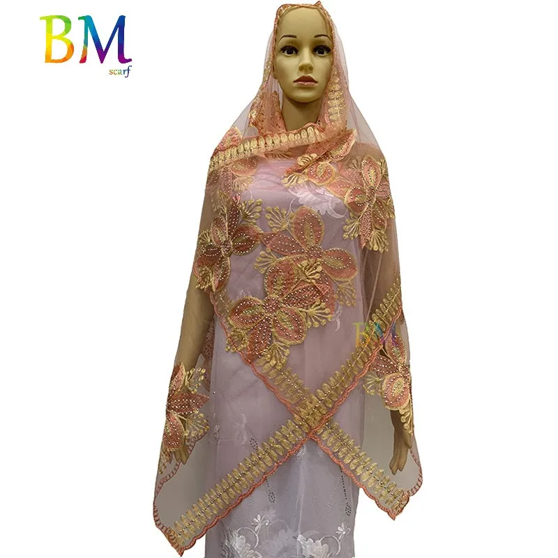 Новая африканская Женская шаль мусульманский женский шарф 200*50 см маленький шарф из тюли для шали BX09 - Цвет: BX08-8