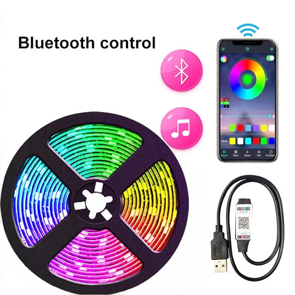 

Гибкая светодиодная лента для подсветки телевизора, 5 В, USB, 5050 RGB