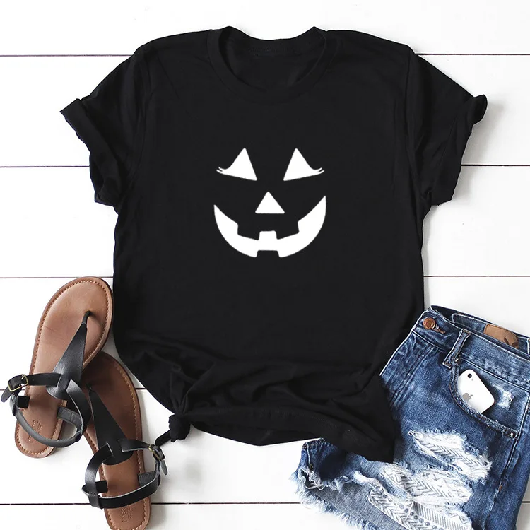 

Women Summer T-shirt Top Pumpkin Shirt Halloween Shirt Graphic Halloween Pumpkin Tee Tshirt Harajuku Causal Tops Shirt Plus Size