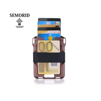 

SEMORID 2020 RFID Blocking Card Holder Wallet Aluminum Metal Multifunction Automatic Pop-up Men Metal Box Money Clip Wallet