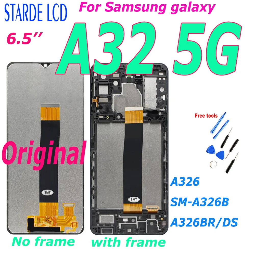 

6.5" Original For Samsung galaxy A32 5G A326 LCD Display With Frame Touch Screen Digitizer For A326 SM-A326B A326BR/DS lcd