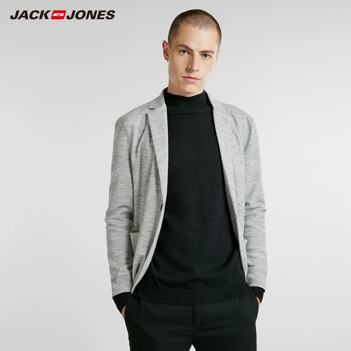 LIGHT GREY MELANGE Jack Jones мужской блейзер Содержит шерстяной пиджак | 218308515 - Цвет: LIGHT GREY MELANGE