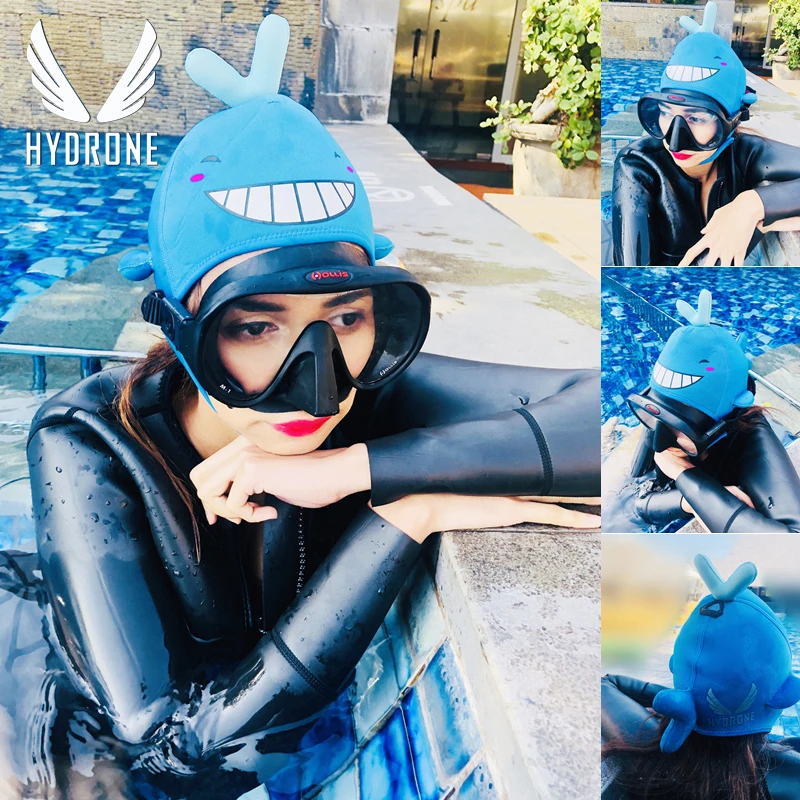 Scuba Diving Mask Snorkel 3MM Neoprene Whale Dive Equipment Hood Hat Cap Helmet Underwater Sunscreen Anti-UV Warm Freediving