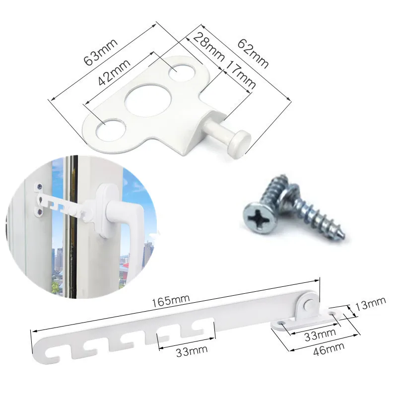 Adjustable window Limiter latch position stopper Steel wind brace Sash blocking lock window restrictor Children safety protector