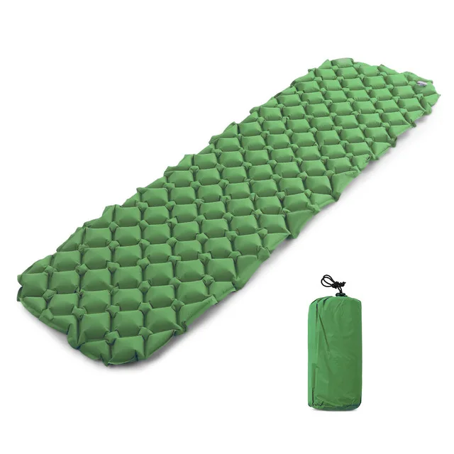 Green NO pillow TOMSHOO Ultraleve Ao Ar Livre influvel Almofada de Dormir Esteira de Acampamento Almofada de Dormir colchao para Campin - Цвет: Green NO pillow