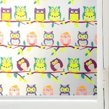 Мультяшная Наклейка на окно с изображением совы, защита конфиденциальности, ПВХ, не токсичный, съемный, многоразмерный, милый, домашний декор для окон, дверей, шкафа