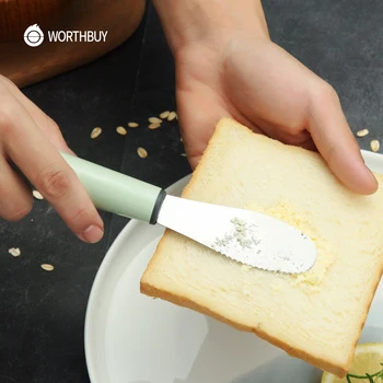 

VandHome Stainless Steel Cheese Butter Knife With Plastic Handle Bread Cake Knife Cream Spatula Kitchen Accessories Baking Tools