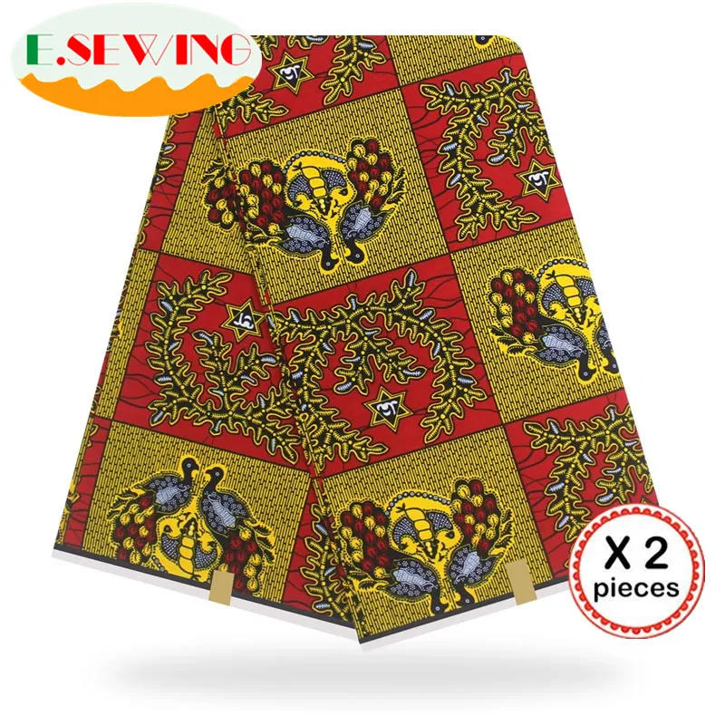 Африканская восковая ткань с принтом Анкара для шитья Анкара африканская ткань 12 ярдов нигерийская хлопковая ткань Гана для платья 81009
