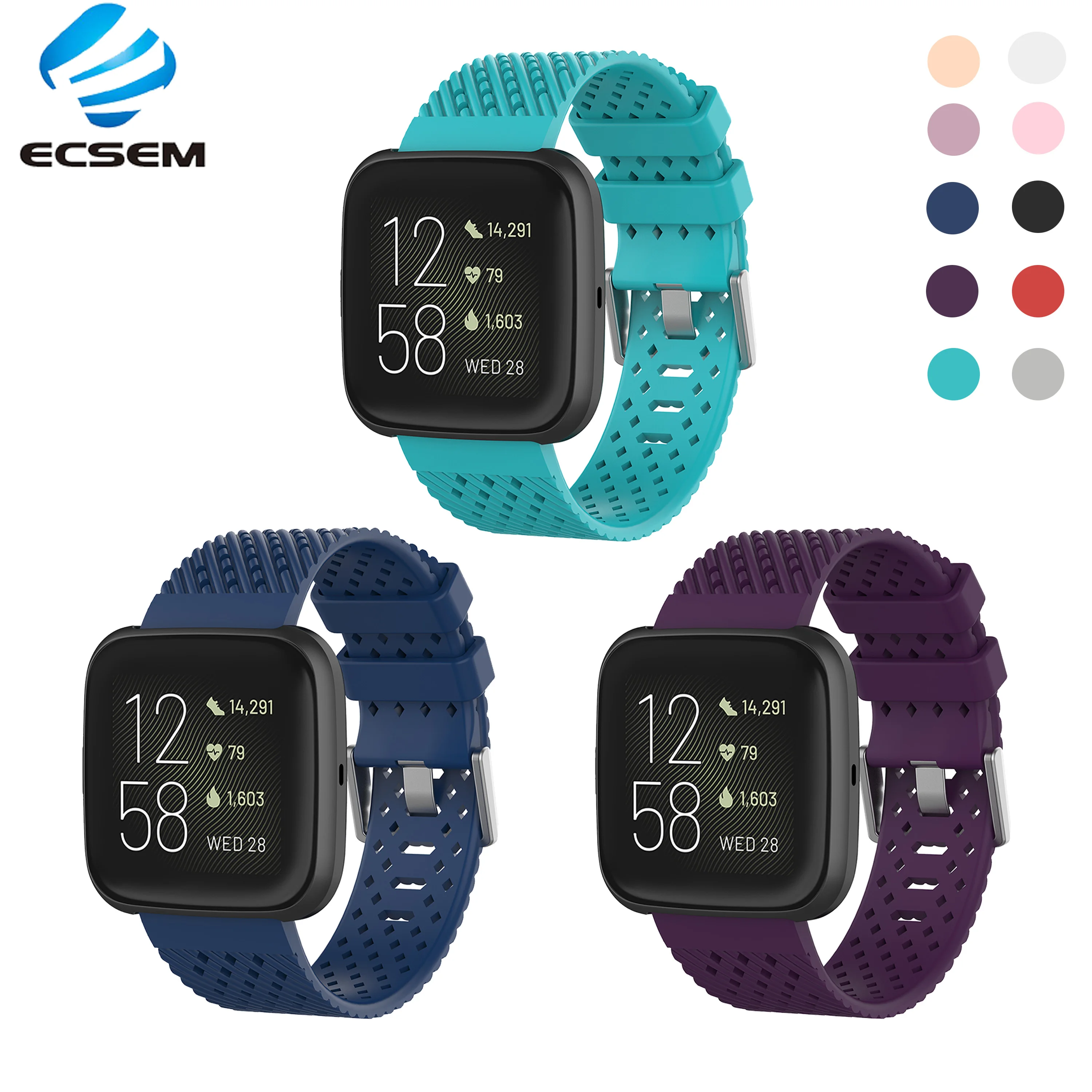 Смарт часы Ecsem для Fitbit Versa 2/Versa lite/Versa спортивный сменный ремешок из термопластика
