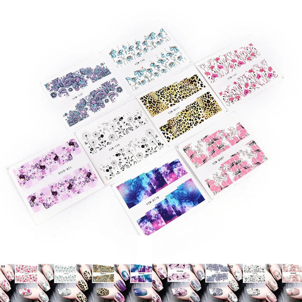 

AACAR 1 Sheet Blooming Flower Nail Art Water Decals Transfer Sticker 6x5cm