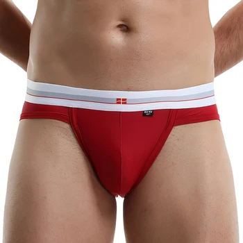 

Men's Briefs Sexy Stretchy Briefs Thong T-Back Bulge Pouch Breathable Panties Knickers Contrast Color Underwear Male Underpants