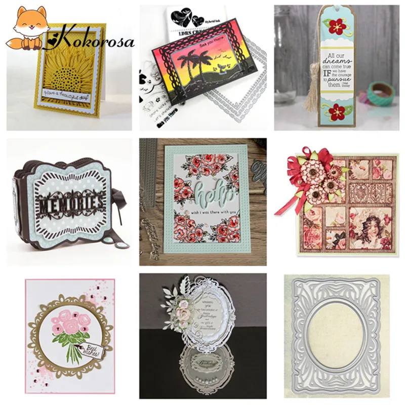 

Kokorosa Photo Cover Frame Dies Metal Cutting Dies Scrapbooking for Card Making DIY Embossing Cut Craft New 2019 for Die
