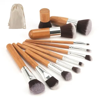 

2018 New Makeup Tool Natural Bamboo Professional Makeup Brushes Set Powder Foundation Eyeshadow Blending Brush Make up Tool Kit