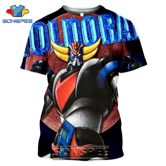 SONSPEE 3D Print Men Women Goldorak T-shirts Casual Streetwear Harajuku Hip Hop Short Sleeve Vintage Anime Tees Tops Shirt Style 08