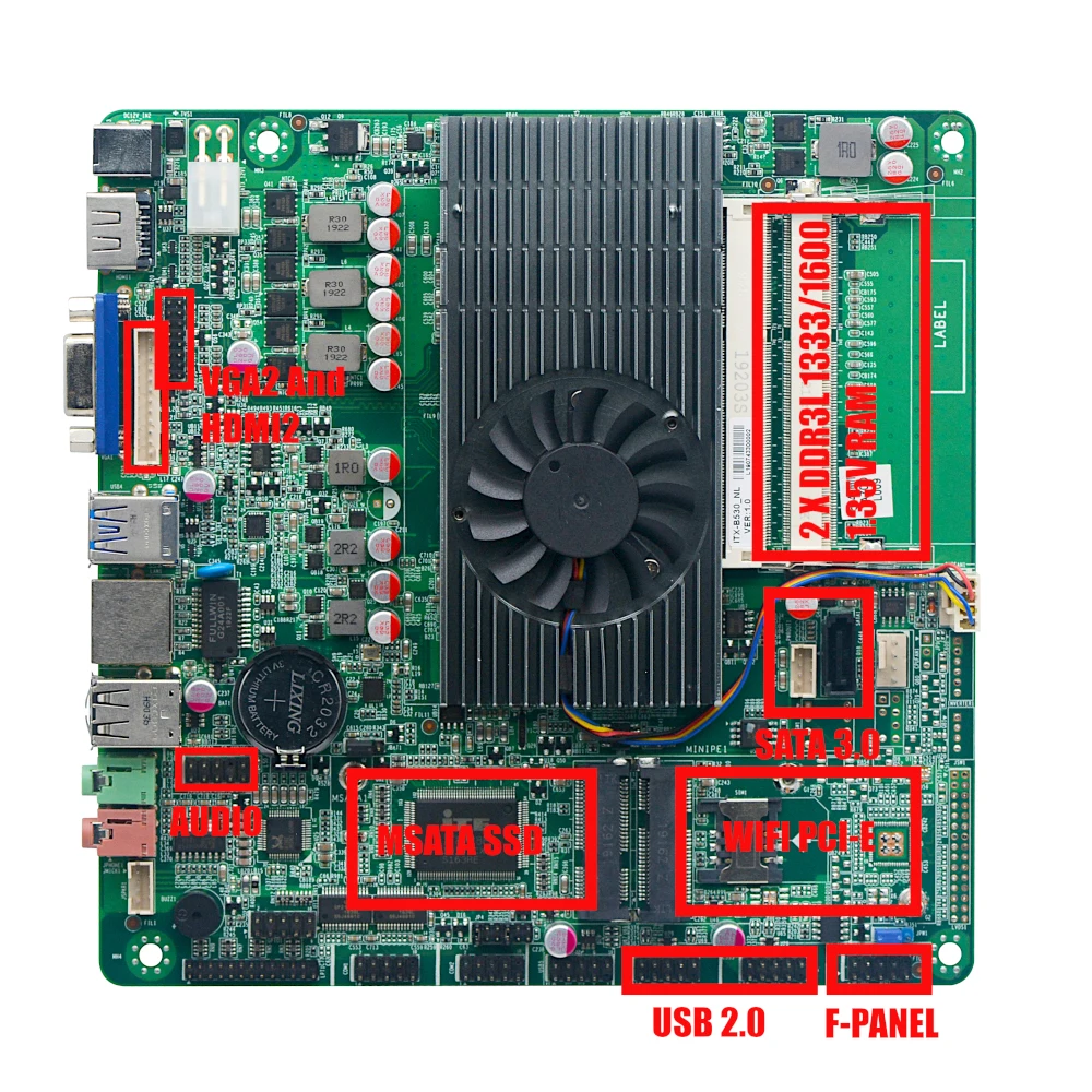  Ultra-thin Mini itx Motherboard Built in CPU A6 5345M HD Video Graph Processing APU USB 3.0 VGA RJ4