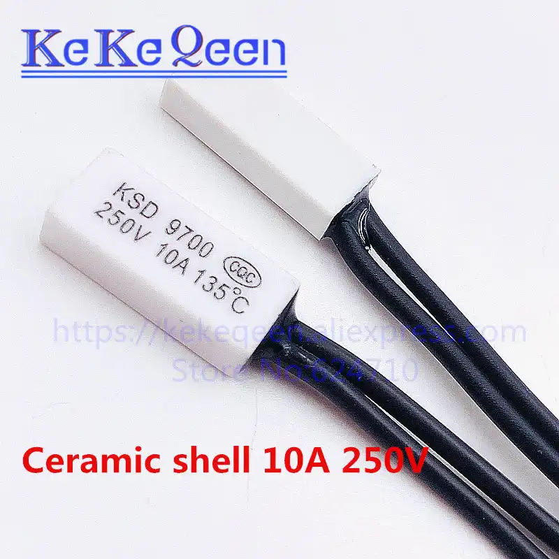 10PCS Bimetal 40 Celsius NO Temperature Control Switch Senser Thermostat KSD9700