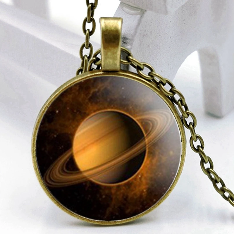 

2020 Nebula Galaxy Cabochon Pendant Necklace Glass Art Picture Handmade Statement Universe Planet Women