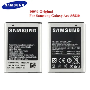 

100% Original Battery EB494358VU for Samsung Galaxy Ace S5830 S5660 S7250D S5670 i569 I579 S6102 S6818 S5839i 1350mAh Accu