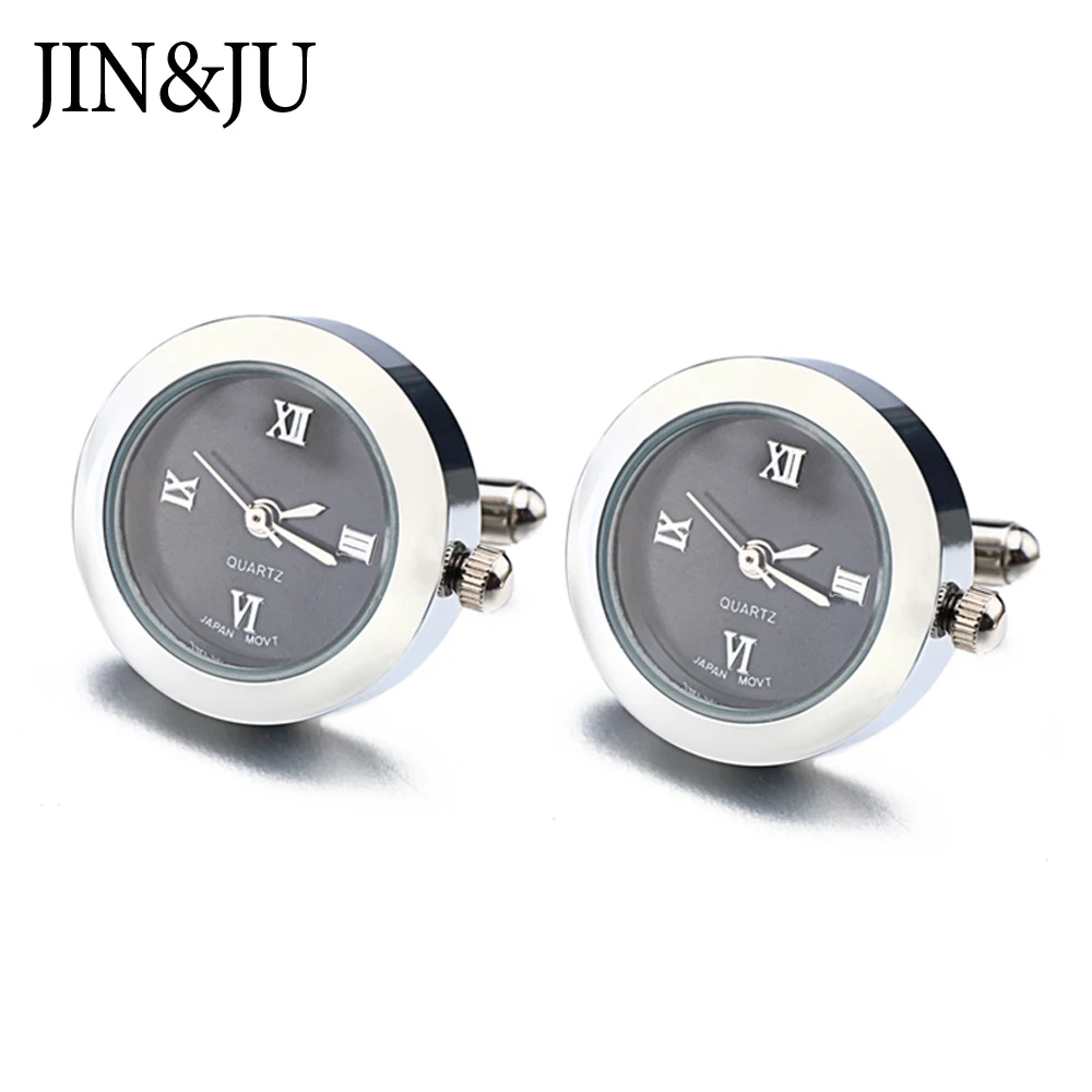JIN& JU классические футболки с изображением часов запонки функциональные часы Запонки настоящие часы запонки для мужчин свадебный подарок - Окраска металла: Cufflinks 23