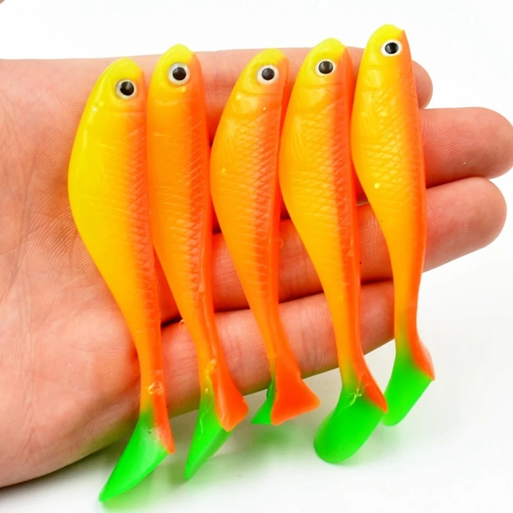

5pcs/Bag Fishing Lure 8cm/5.3g Soft Lure Shad Worm Swimbait silicone bait isca artificial wobblers for fishing