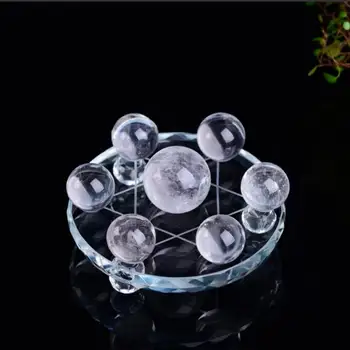 

Natural white crystal ball seven star array furnishing, home opening feng shui decoration furnishing