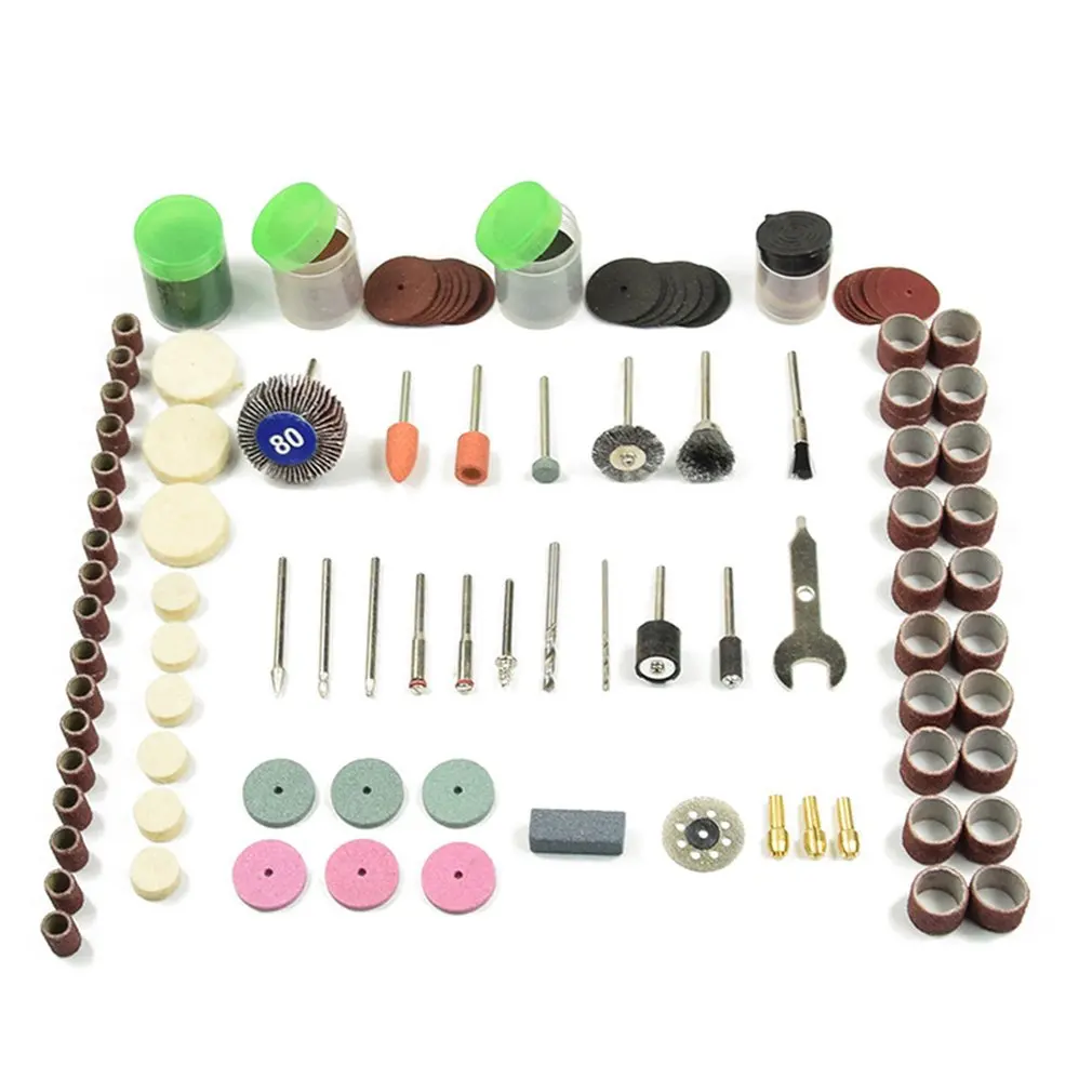 

196pcs Rotary Power Tool Set Mini Drill Grinder Polishing Kit Felt Wheel Accessories Cutting Disc Wood Work Drilling Bit