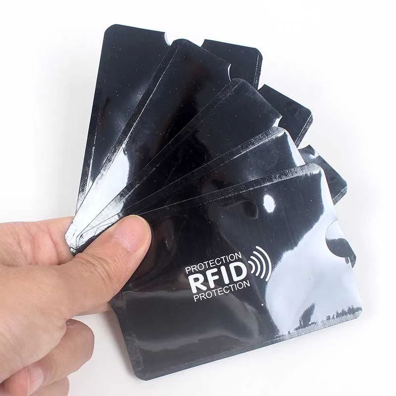 Лазерный черный Анти Rfid кошелек блокирующий считыватель Блокировка банк