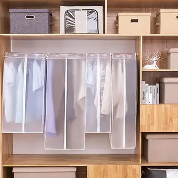 

Peva Thick Three-dimensional White Clothing Dust Cover Clothes Coat Suit Waterproof Hanging Bag Garment Dress Wardrobe Organizer