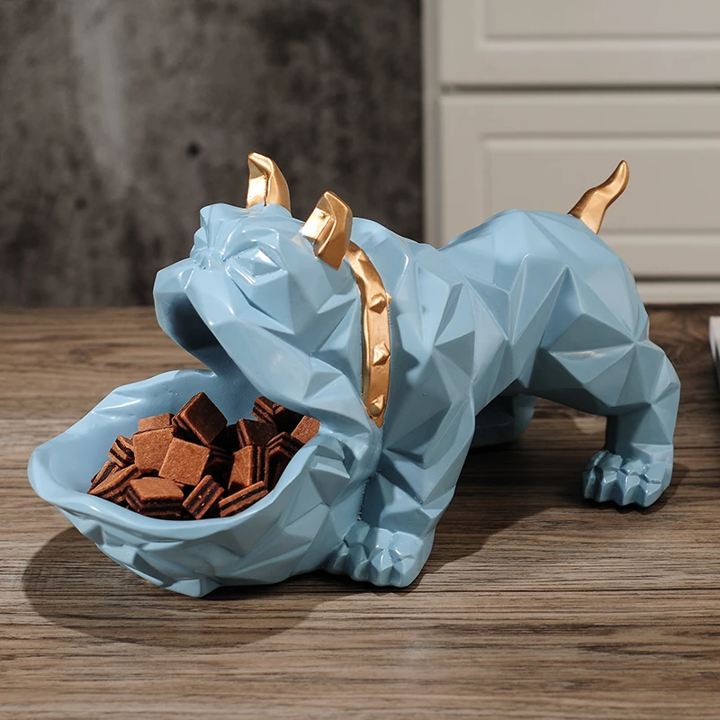 Nordic Geometric Resin Dog Storage Box Ornaments Crafts Home Room Candy Key Desk Figurines Decoration Coffee Plates Accessories | Дом и сад