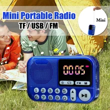 LEORY портативный FM радио цифровой дисплей двойной динамик звуковой катушки TF карты музыкальный плеер