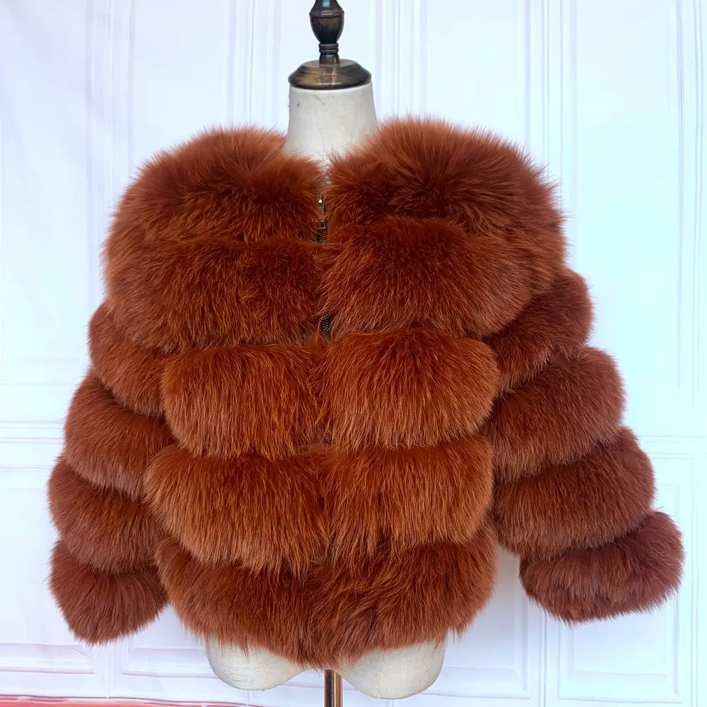 NEW style real fur coat 100% natural fur jacket female winter warm leather fox fur coat high quality fur vest Free shipping long puffer