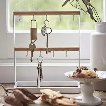 

2Layer Wood Earrings Jewelry Display Stand Holder Storage Ring Necklace Bracelet L69B