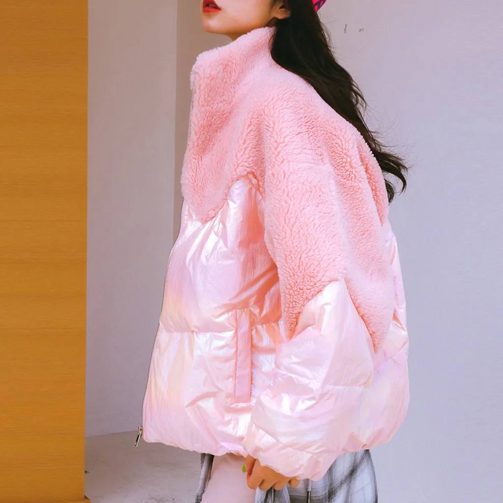 Chaqueta mujer,, модная уличная куртка для женщин, имитация ягненка, комбинированная куртка, пальто, теплое, с длинным рукавом, пальто, куртка женска
