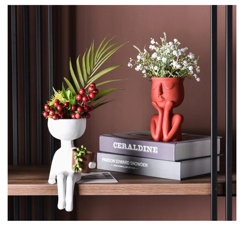 Creative Art Portrait Sculpture Vase Flower Pot Garden Storage Abstract Character Succulents Plant Pot Micro Landscape Decor Creative Art Portrait Sculpture Vase Flower Pot Garden Storage Abstract Character Succulents Plant Pot Micro Landscape Decor