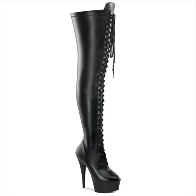 New pattern Superior quality shoes woman Fashion Over the knee boots Heel height 15cm Super high heel Women's Boots USA 4-14 15