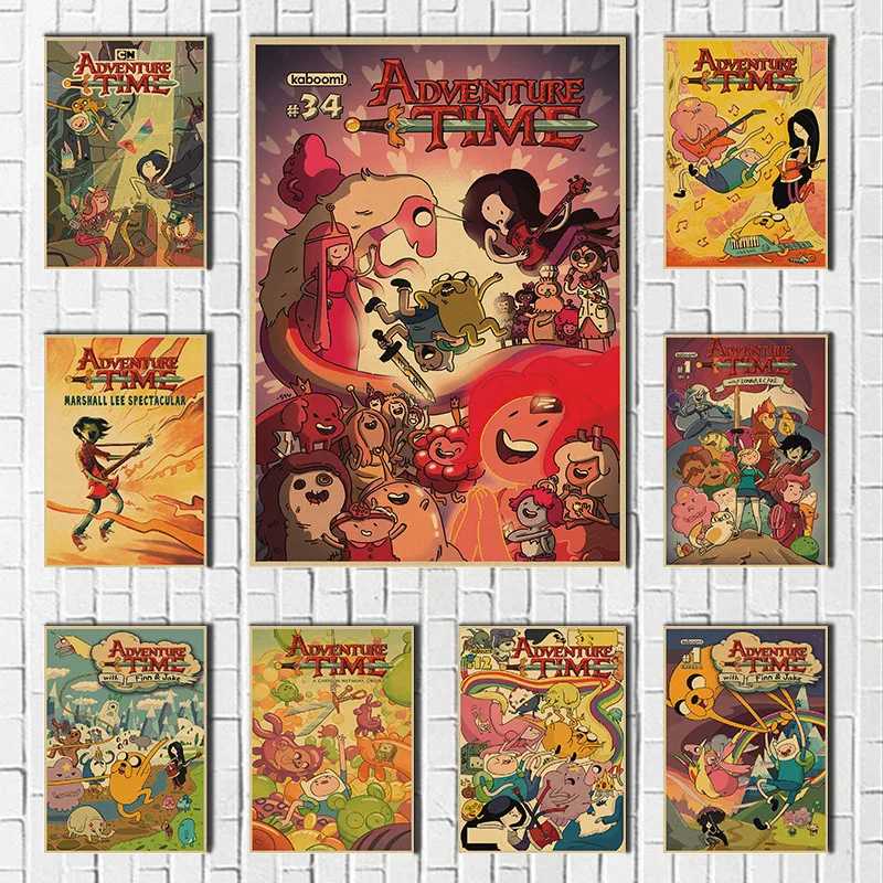 Adventure Time Anime Poster Vintage Tin Sign Bar Cafe Home Room Decor Metal Wall Signs Art Tinplate Print Painting Plate Plaques | Дом и сад