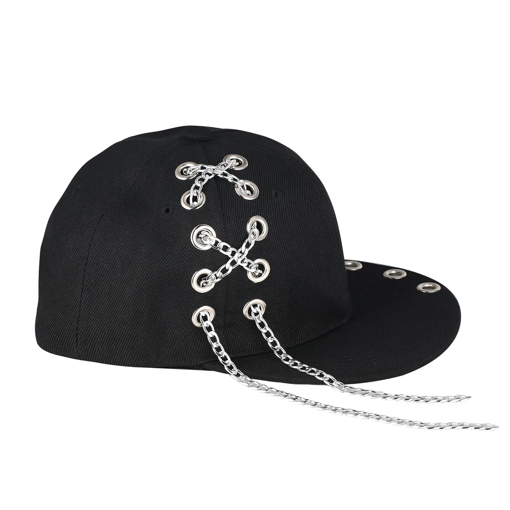 Черное кольцо для пирсинга, мужские уличные баскетбольные кепки в стиле панк, летние бейсбольные кепки в стиле хип-хоп, спортивные кепки с козырьком для мальчиков