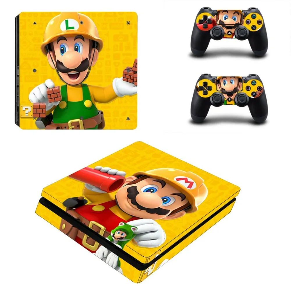 Marios Ограниченная серия PS4 тонкая кожа Наклейка для Playstation 4 тонкая консоль и контроллеры защитный чехол для джойстика виниловые наклейки