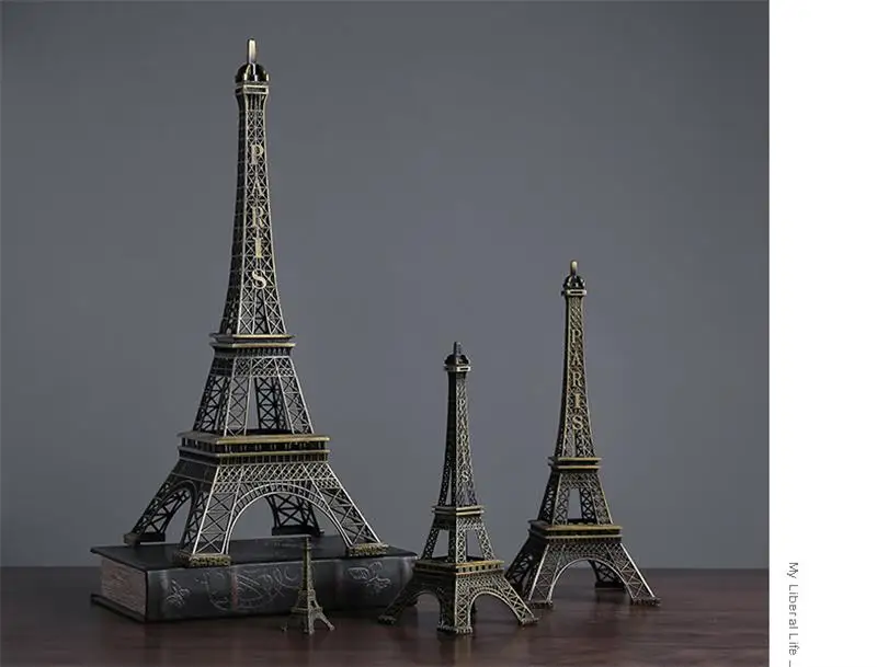 Креативные европейские бронзовые модели Эйфелевой башни, металлические украшения для дома, аксессуары, статуэтки, миниатюры, Декор, подарок