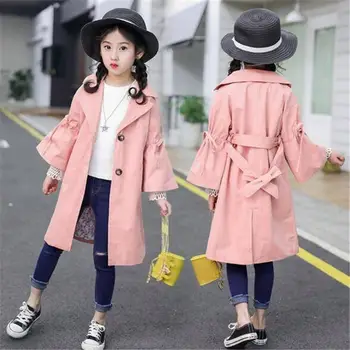 

2019 Spring Autumn New Fashion Children Girls Trench Coats Jackets Baby Casual Windbreaker Outerwear Kids Clothes Outfits W220