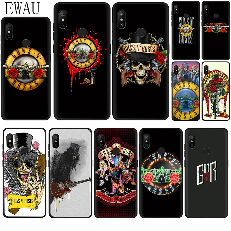 Силиконовый чехол для телефона EWAU Guns n Roses Xiaomi 5X 6 6X 8 9 SE A1 A2 Lite Max 3 F1 9T A3 Pro CC9 CC9e Note 10 |