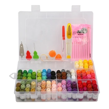 

109Pcs Embroidery Floss with Organization Box Cross Kit Embroidery Thread Sewing Thread String Kit for Friendship Bracelet Floss