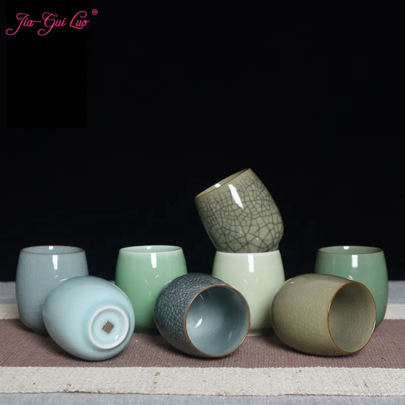 

JIA-GUI LUO 240ML Crackle Glaze 160ml Celadon Teacup Boutique Master Cup Handmade Porcelain Ceramic Creative Sake Cup I062