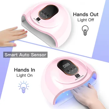 

Nail Lamp Salon Tools Table 54W Curing UV LED Polish Gel Fast Drying Infrared Sensor Manicure Professional Smart LCD Display