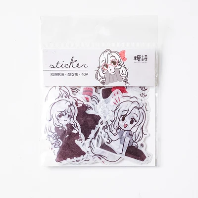 40 шт./упаковка милые наклейки для девочек s Скрапбукинг kawaii аниме стикер для ноутбука Дети Дневник ручная книга блокнот pegatina - Цвет: 24