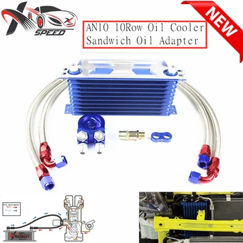 

10 rows oil cooler + Sandwich Oil filter Adapter kit + engine radiator hose XXTOL10-12BK/SL
